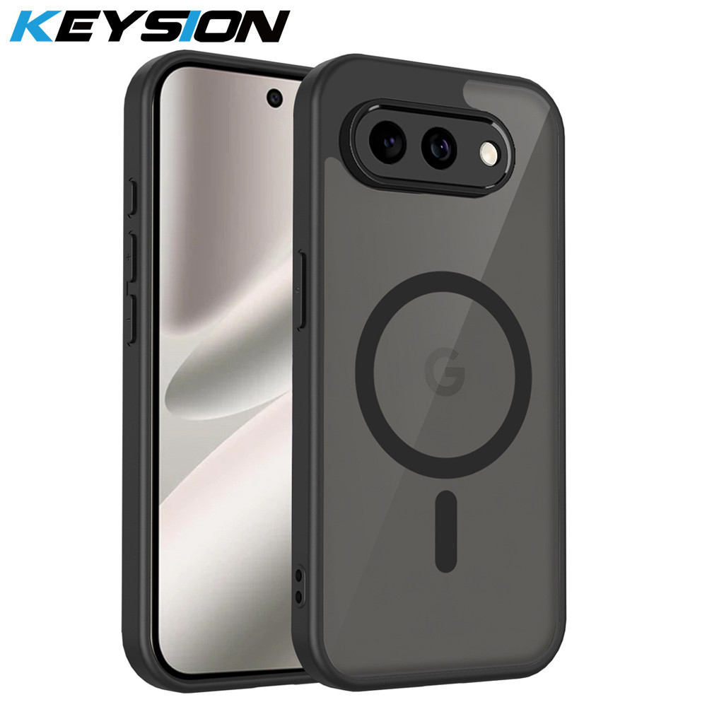 Ốp Điện Thoại Từ Tính KEYSION Cho Google Pixel 10A 9A Silicone + PC Matte Màu Đen Mờ Chống Sốc Cho G