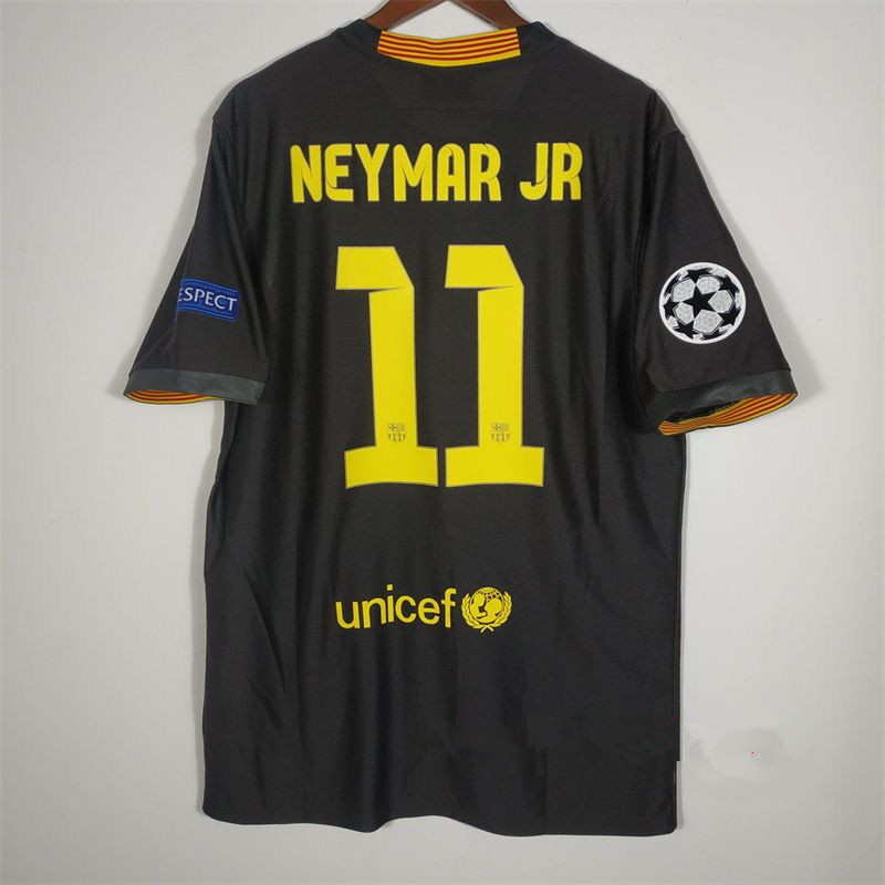 Retro 13 14 Barcelona Áo bóng đá dành cho người lớn thứ ba Messi NEYMAR JR Áo đấu nam