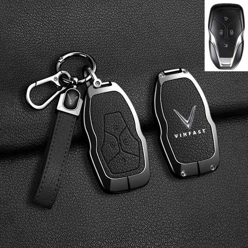 Vỏ chìa khóa ô tô hợp kim kẽm cho VINFAST Lac Hong 900 LX, Túi vỏ chìa khóa bảo vệ