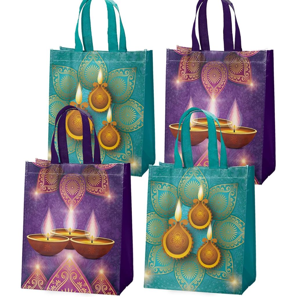 Ertyjikg 20 Chiếc Túi Dự Tiệc Diwali, Quà Tặng Diwali Có Thể Tái Sử Dụng Túi Không Dệt Có Tay Cầm Để