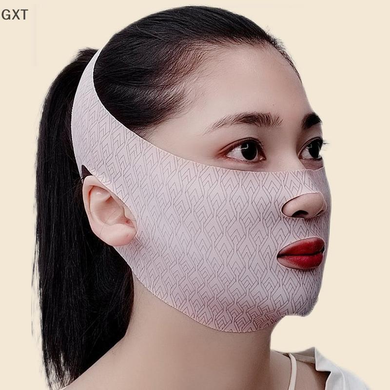Fu mặt băng thoáng khí V mặt ban nhạc má nâng lên chống nhăn mặt mặt nạ mỏng Giảm cằm đôi V-line địn