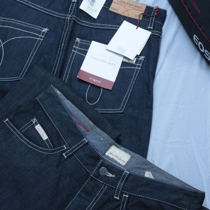 Quần Jeans Calvin Klein Size 34 Xám Nhạt Form Ống Đứng - ẢNH THẬT
