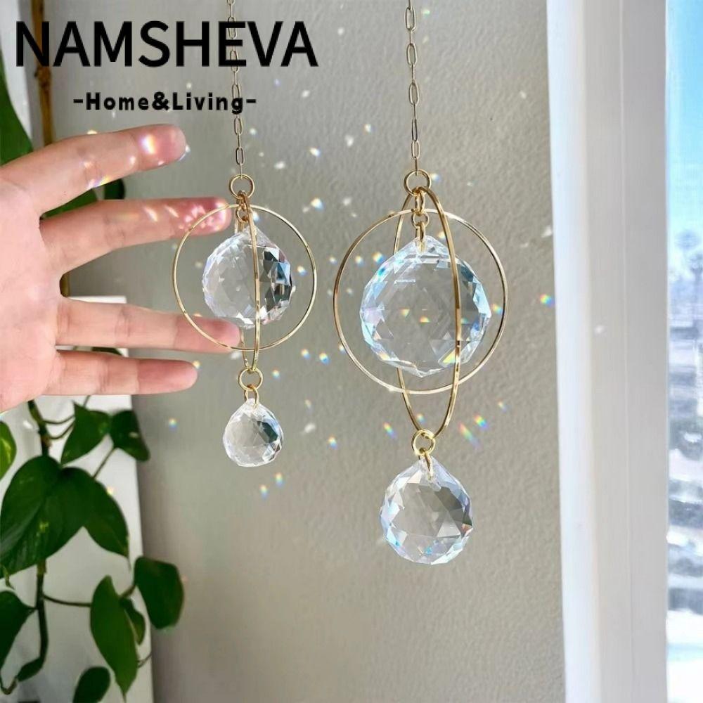 NAMSHEVA Crystal Sun Catcher, Trang trí ô tô Suncatcher Trang sức pha lê, Mặt dây chuyền vòng làm vư