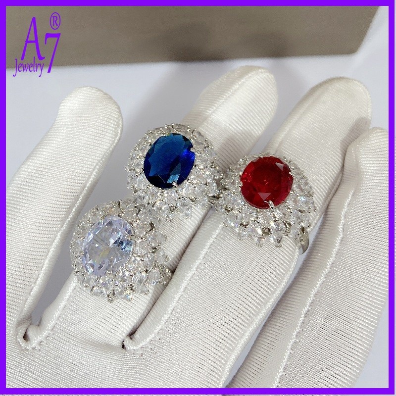 Nhẫn hoa lớn 8 Carat Zircon thanh lịch sang trọng JJH1209