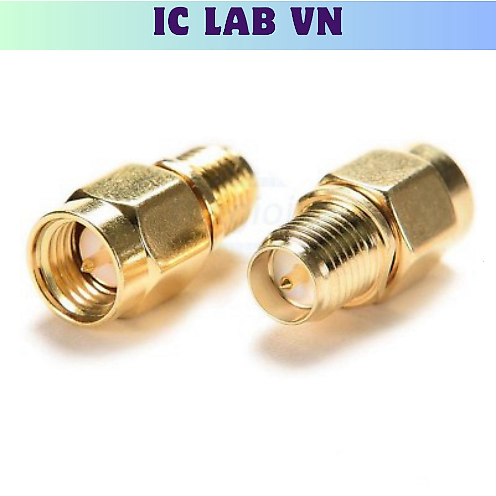 [2 Cái]- RP-SMA-JK Đầu Chuyển Đổi Đực - Đực RF SMA Ic Lab VN