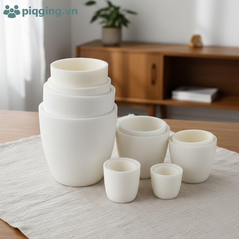 Piqging Alumina Crucible Nhiệt độ cao 1600 độ Corundum Crucible 3ml đến 100ml Lò nóng chảy phòng thí