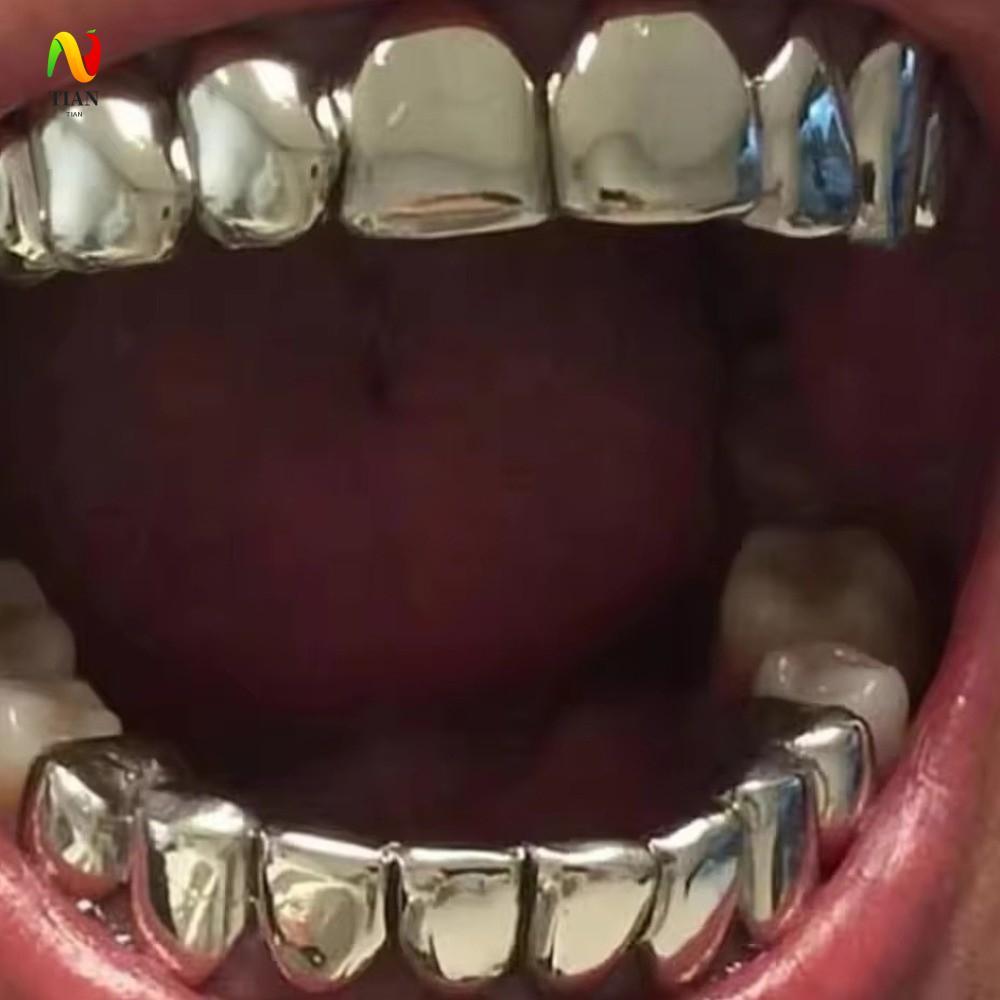 YÊU CẦU IMPACT Răng Grillz Mũ, Thân Thiện Với Môi Trường Đồng Sáng Bóng Răng Grillz Top Đáy Bộ, Unis