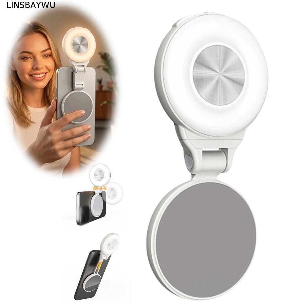 Đèn Selfie LINSBAYWU, độ sáng có thể điều chỉnh 360° Đèn xoay, Mini 3 chế độ có thể tháo rời Selfie 