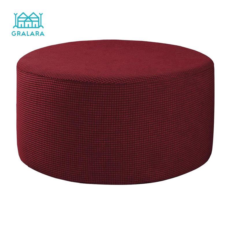 Ottoman Slipcover Footstool Cover Round Stool Cover Cube Ottoman Co Giãn Bảo Vệ Vải Jacquard Mềm Bền
