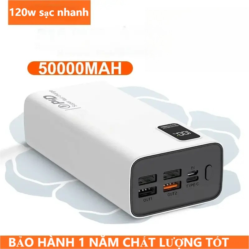 (NHANH)sạc dự phòng pin 50000mAh 80000mAh sạc nhanh pin 120W dung lượng lớn có sẵn nhiều dây sạc