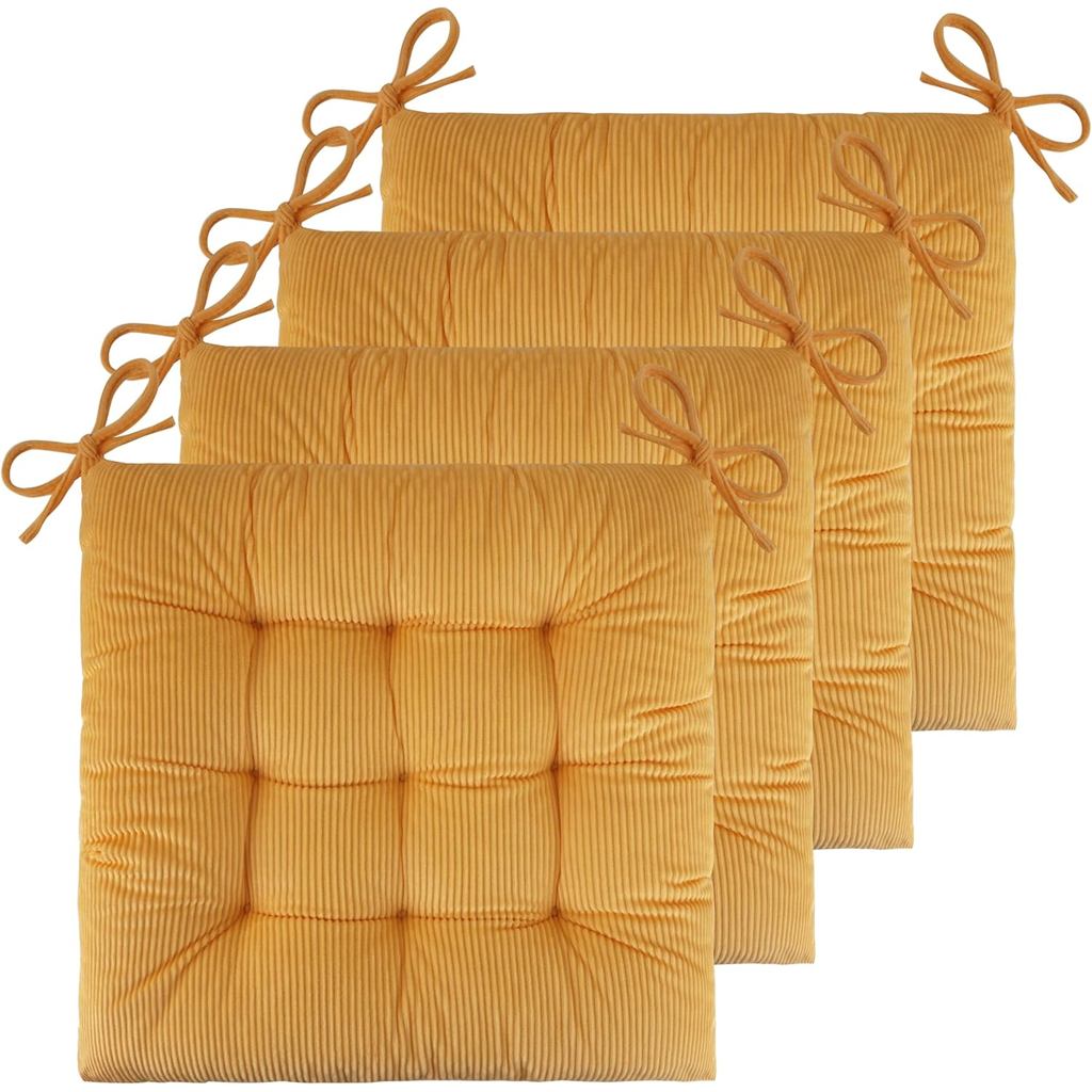 Setof4ChairCushionsforDiningChairs18 "x18" CorduroyChairSetCushionforOfficeandKitchenChairComfortCha