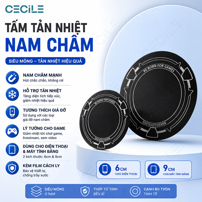 Tấm Dẫn Nhiệt Điện Thoại Nam Châm Cho Quạt Tản Nhiệt Gaming Cooler Magnetic Cooling Plate Tablet