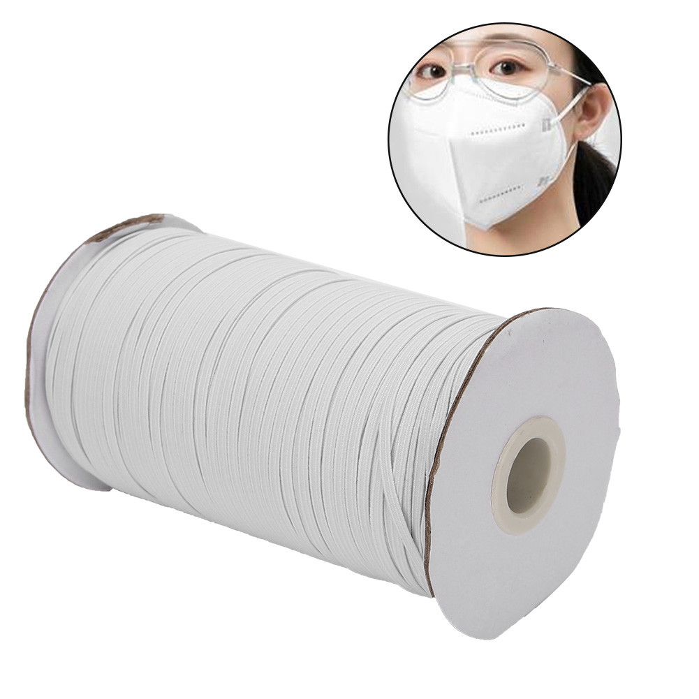 Yayala Keenso 200 Yards Dây Trắng Đàn Hồi Cao Cho Quần Áo Vòng Đeo Miệng Muffle Thắt Lưng Necklines 