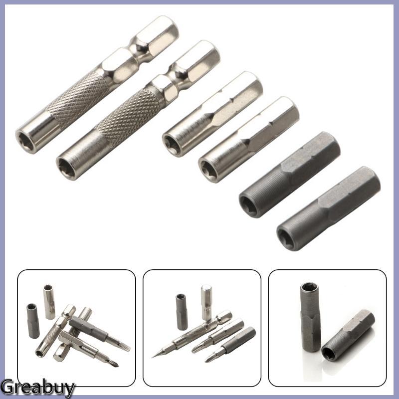 2Pcs Magnetic Socket Adapter 6.35mm to 4mm Bit 1/4Inch Screwdriver Bit Adapter