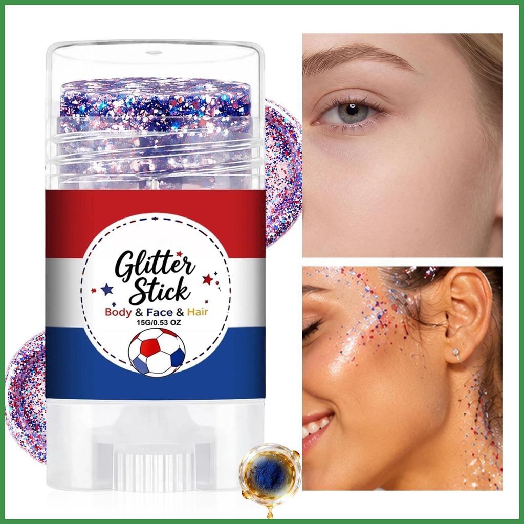 4th of July Long Lanh Stick 15ml Lấp Lánh Lâu Dài Cờ 250th Đỏ Trắng Và Xanh Thân Long Lanh Cho wipqs