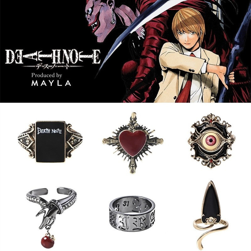 Death Note Death Note Death Note Hàng hóa Logo Story Ring Niche Trang sức Anime hai chiều tinh tế [M