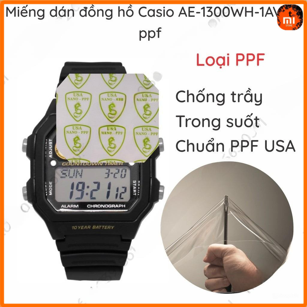 (Combo 2 tấm) Dán PPF dành cho đồng hồ Casio AE 1300WH 1AVDF  W 800HG 800H  WS B1000  GMW B5000 G 56