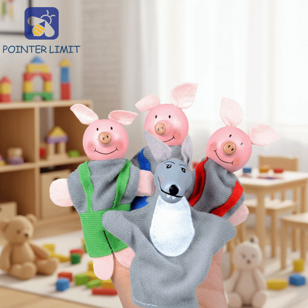 POINTER LIMIT Hand Finger Puppets, Mini Fairy Tales Búp bê sang trọng, Bộ đồ chơi búp bê sang trọng 