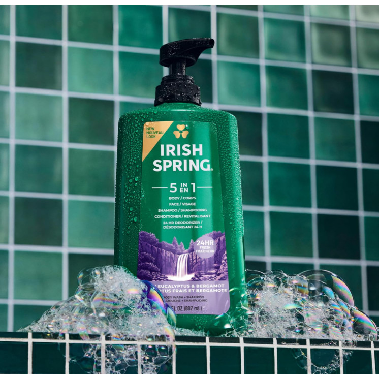 Sữa tắm gội xả Irish Spring 5 in 1 Body Wash - Mẫu mới