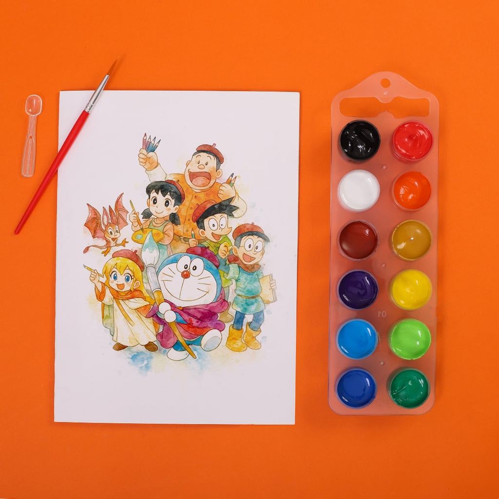Bộ 12 Màu nước Thiên Long Colokit WACO-C002/DO - Phiên bản Nobita Và Câu Chuyện Thế Giới Trong Tranh