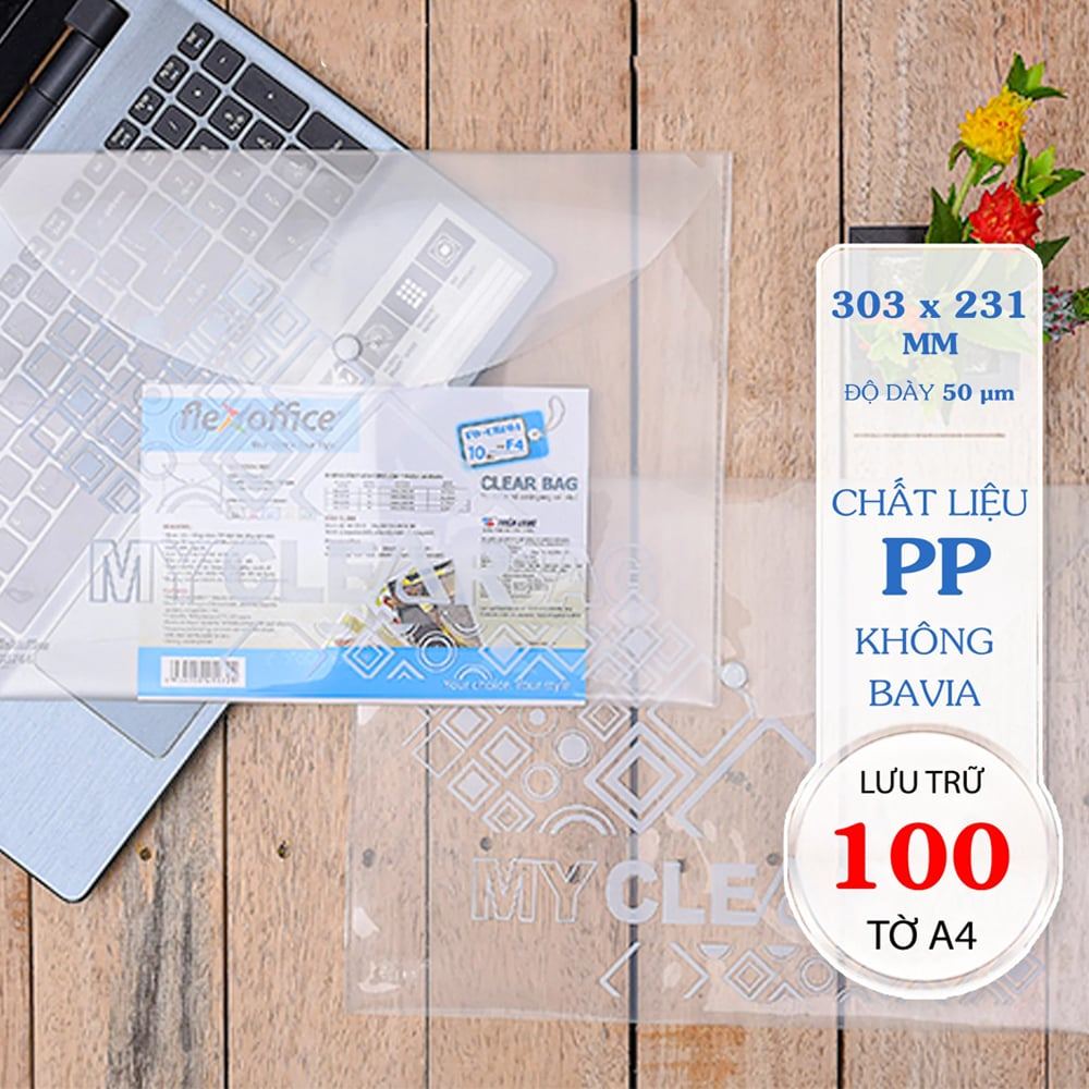 Combo 10 Bìa nút F4 Flexoffice có in FO-CBF04