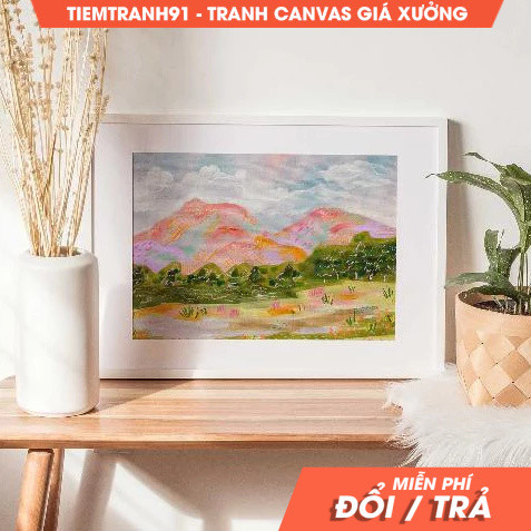 Tranh treo tường, Abstract Mountain , Colorful , Abstract Wall Art, Acrylic Art, Printable Art, tặng
