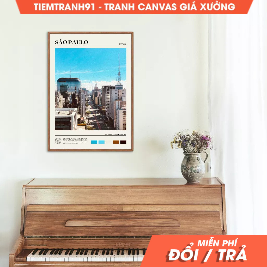Tranh treo tường, Oil Paint, São Paulo Wall Art, São Paulo Poster, São Paulo Photo, São Paulo Decor,