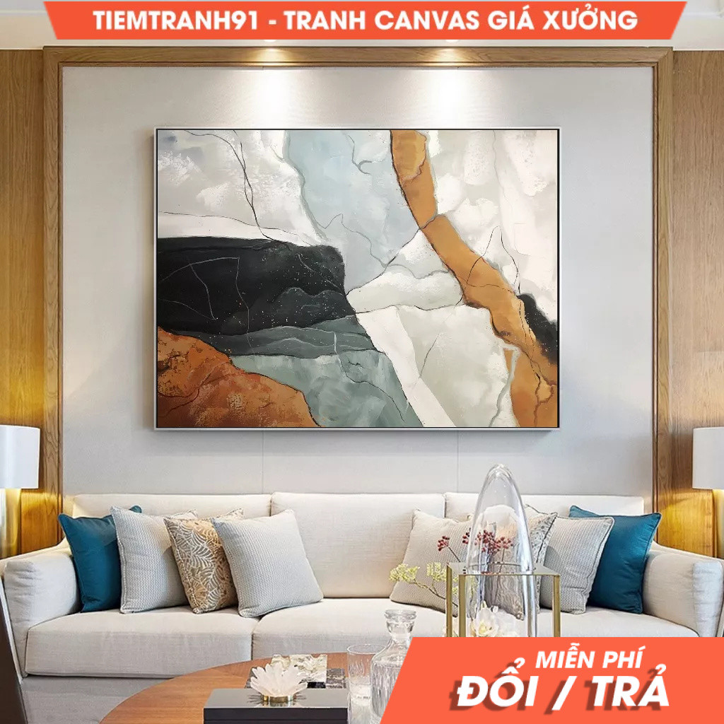 Tranh treo tường, Large Abstract Painting,Beige Painting Gray Painting, Original Minimalist Abstract