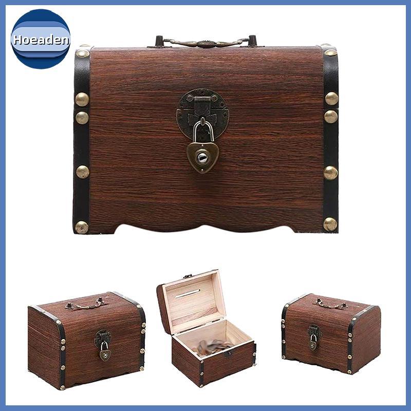 Hoeaden Kho Báu Ngực Có Lo Vintage Kho Báu Hộp Bảo Quản Heo Đất Tổ Chức Hộp Tiết Kiệm Có Lo Cho Nhà 
