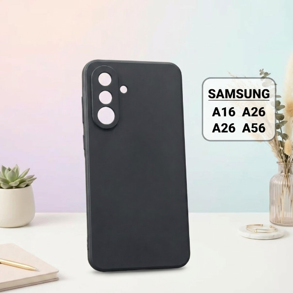 Ốp lưng Samsung A16, A26, A36, A56 5G kẹo trơn  màu đen | Ốp điện thoại SS galaxy dẻo bảo vệ camera 