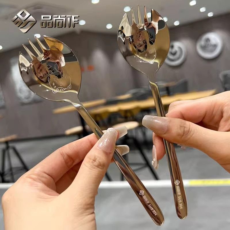 Spoon, spoon, spoon6xx Integrated fork304Fun stainless steel spoon and fork, premium watermelon head