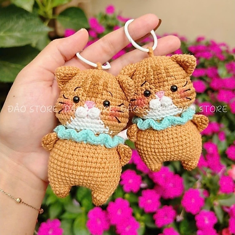 Móc khóa len handmade mèo Nana / Nana the cat - Đảo craft store
