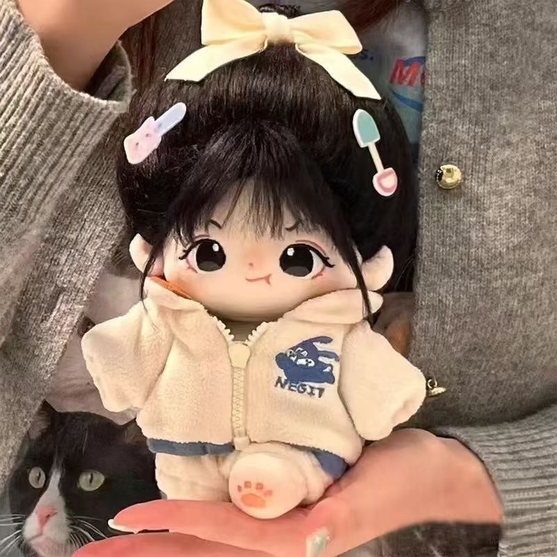 正版棉花娃娃20cm可愛換裝玩偶毛絨闺蜜生日禮物 Genuine cotton doll 20cm plush changeable clothes toy birthday gif qxei5mmF