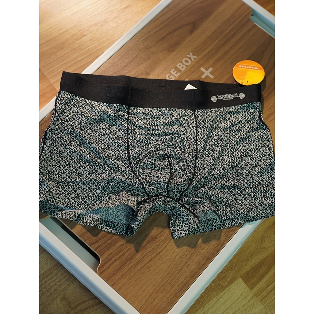 39 Yuan 3 Miếng Cao Cấp Big Boy Giữa Eo Boxer Quần Đùi Nylon Mịn Co Giãn Thoải Mái Hộp