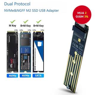  Đầu đọc M.2 SSD Dual Protocol M2 NVMe SATA ổ cứng ngoài Board USB3.1 10gbps đầu nối hdd