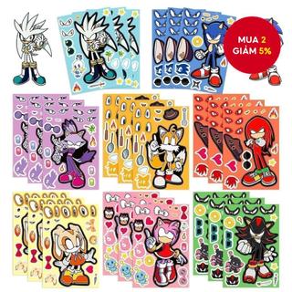 8 tờ Sonic the Hedgehog DIY Face Dán cho mũ bảo hiểm, xe đạp, máy tính xách tay, hộp đựng bút chì, đề can
