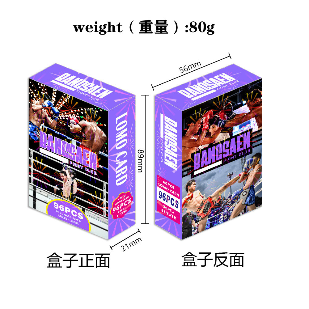 96 Photocards Bangsaen Fight Club Thái Boxing Hàng hóa Photocard Thẻ LOMO hai mặt