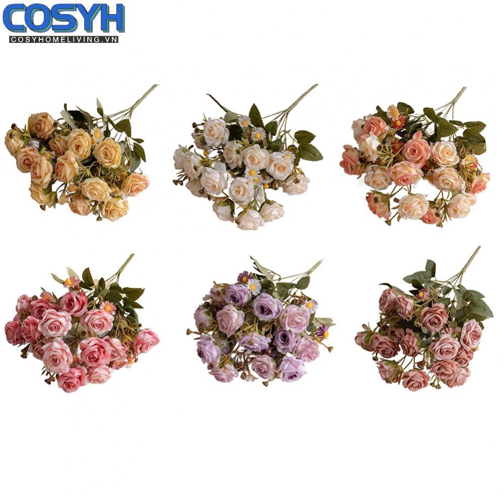 <cosyh>Artificial Rose Bouquet Bright Colored Bouquet Elegant Centerpiece For Home Use