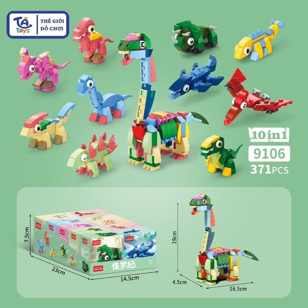 ( 10IN1 ) Set Đồ Chơi Lắp Ghép Set Khủng Long 300+ Chi Tiết – Mô Hình Lắp Ráp Nhiều Mẫu
