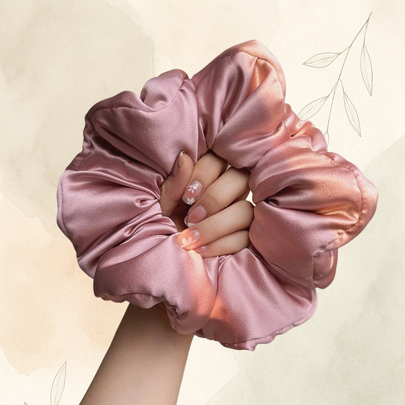 Dây Buộc Tóc Plus Cotton Scrunchy Buộc Tóc Dâu Lụa 16m 7cm Uốn Cong Tiện Dụng Cụ Influencer Dây Buộc