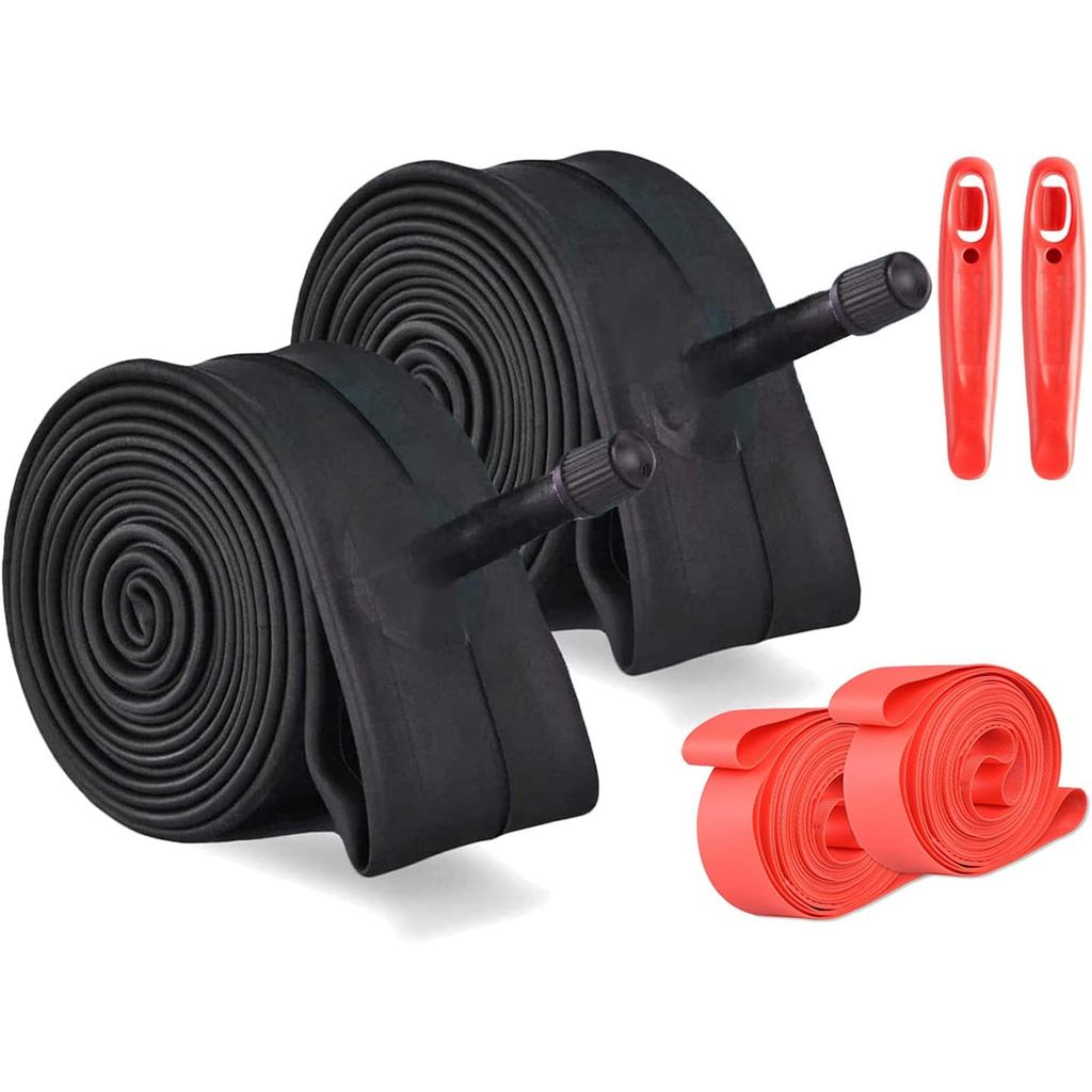 2 Gói 700x35 / 43C Ống Bên Trong Xe Đạp Đường Bộ Có Đòn Bẩy Lốp Và Dải Vành, Ống Xe Đạp Tương Thích 
