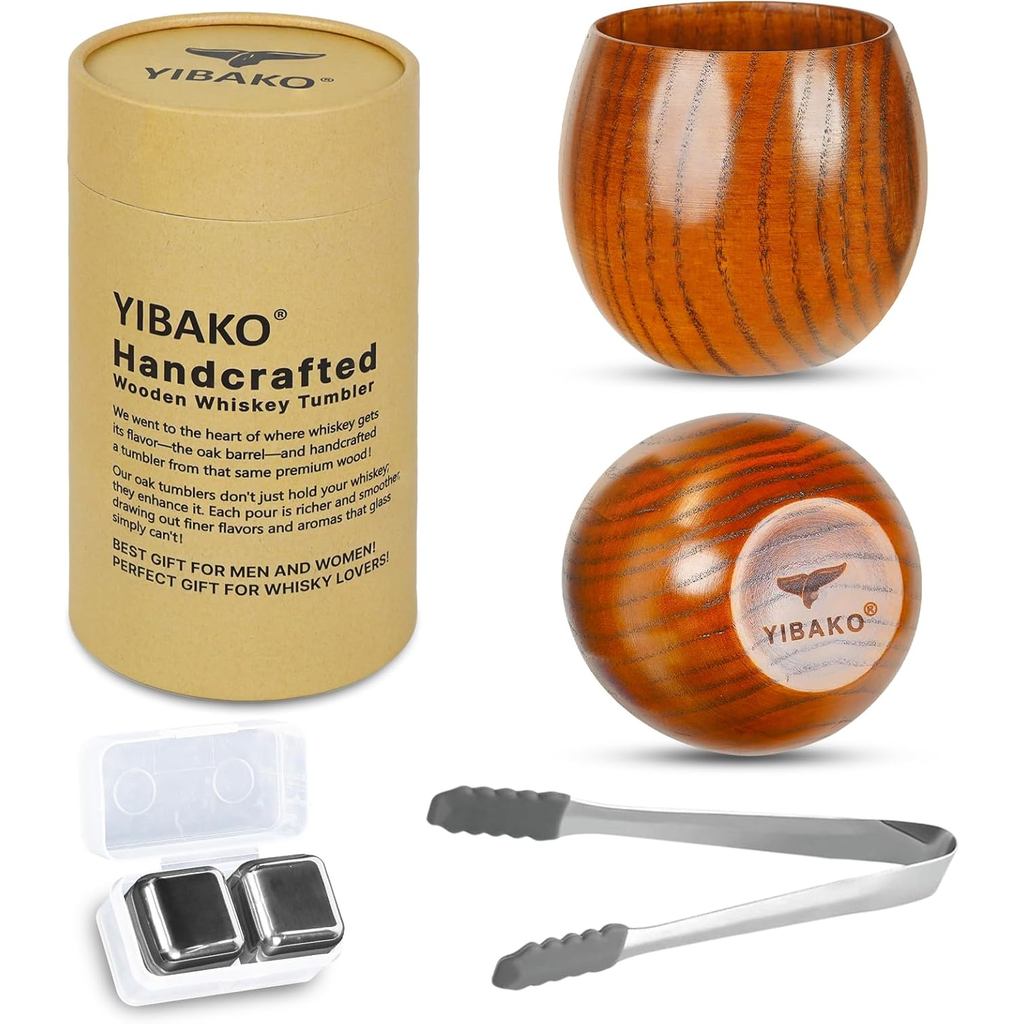Quà tặng ngày của Cha Ly uống rượu Bourbon thời trang cũ bằng gỗ, Quà tặng Bourbon cho nam, bố, anh 