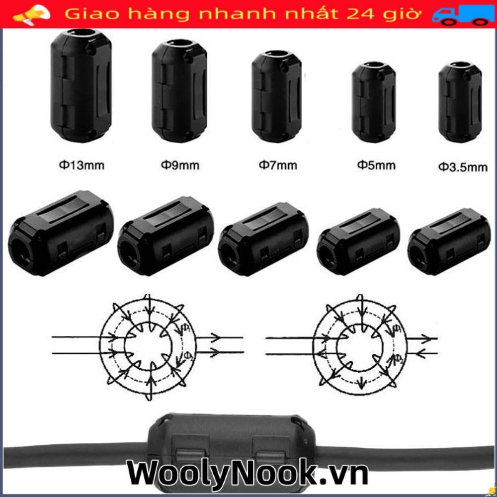 WOOLYNOOK Choke Coil EMI RFI Noise, Snap Type Chống nhiễu Ring Core Ferrite Bead Kẹp, Bao Đen Lọc Cl