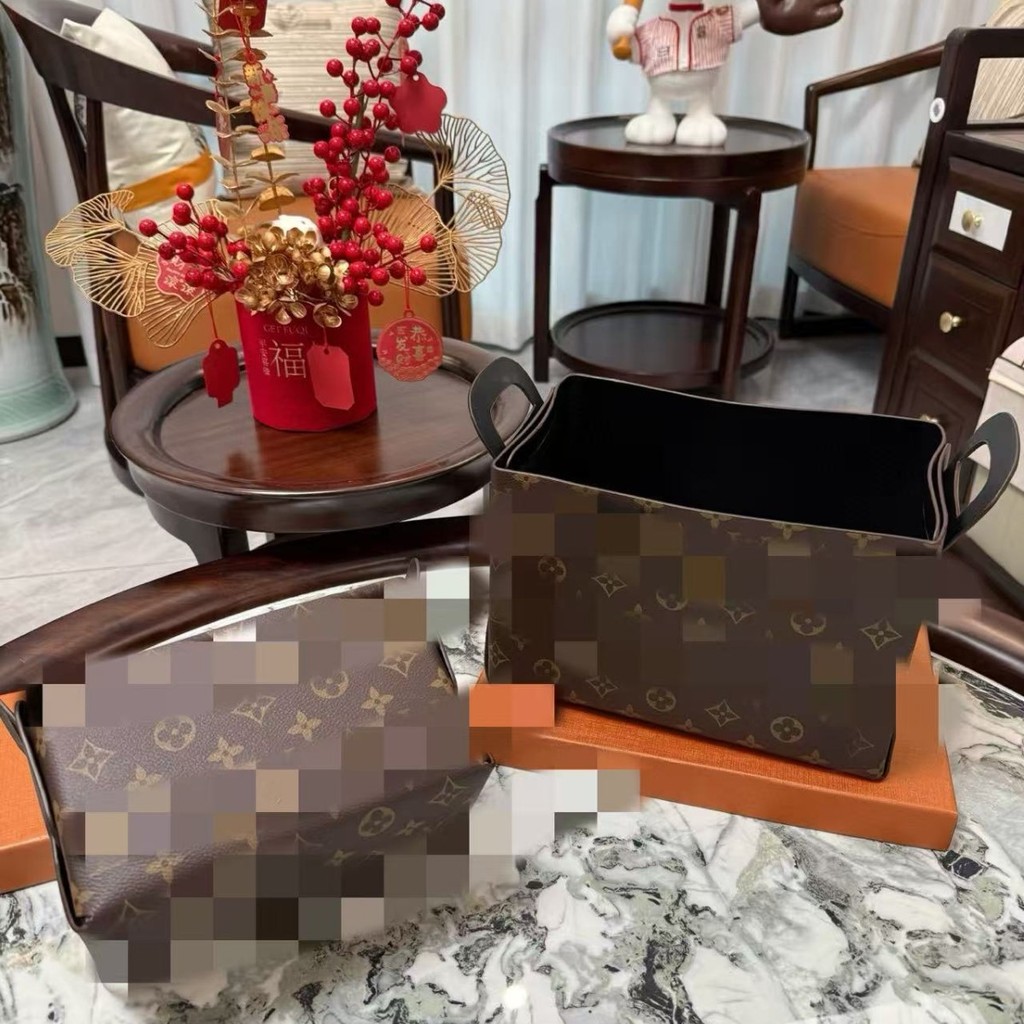 Leather desktop storage box, Nordic-style cosmetic storage basket, entryway box, coffee table living