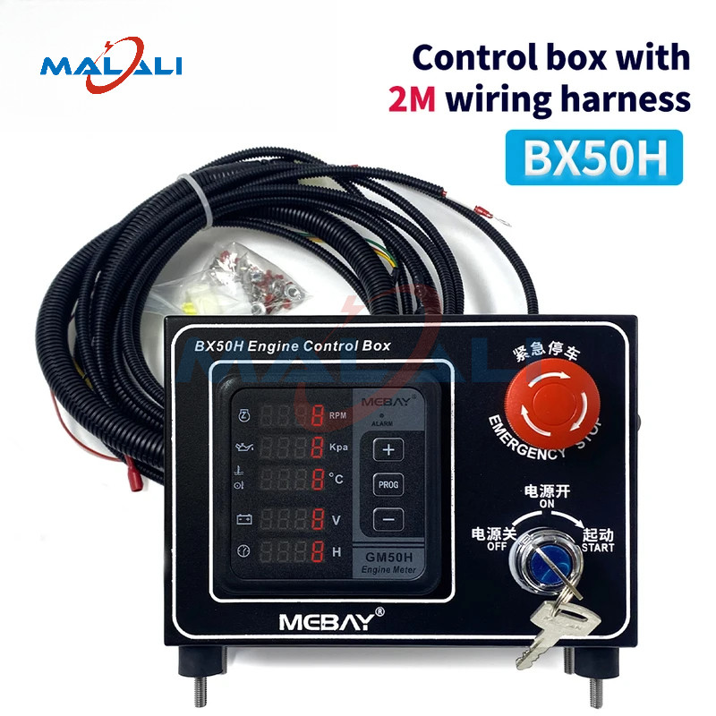 Malali BX50H Hộp Điều Khiển Động Cơ Diesel Máy Đo Đa Năng Màn Hình Nhiệt Độ Dầu Áp Suất Nước & Máy Đ