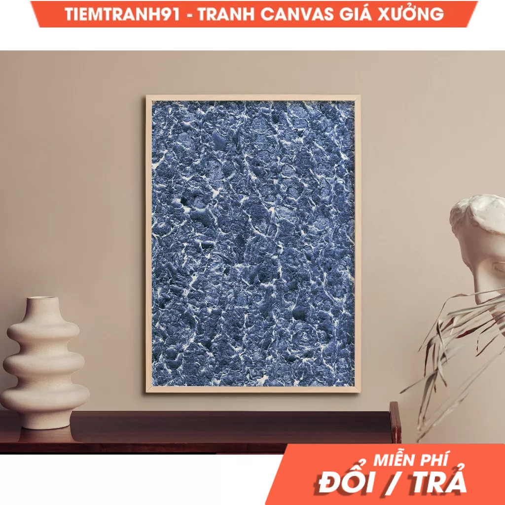 Tranh treo tường, Abstract Dark Blue Digital Texture Art, Abstract Blue , Art Print Abstract Ocean, 