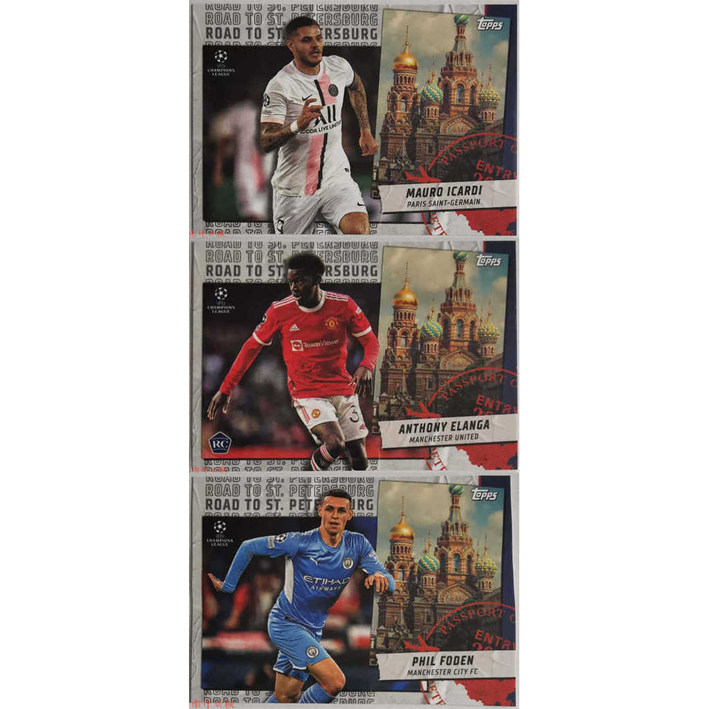 Thẻ bóng đá Icardi Elland Garford 2022 topps đường đến ST.petersburg