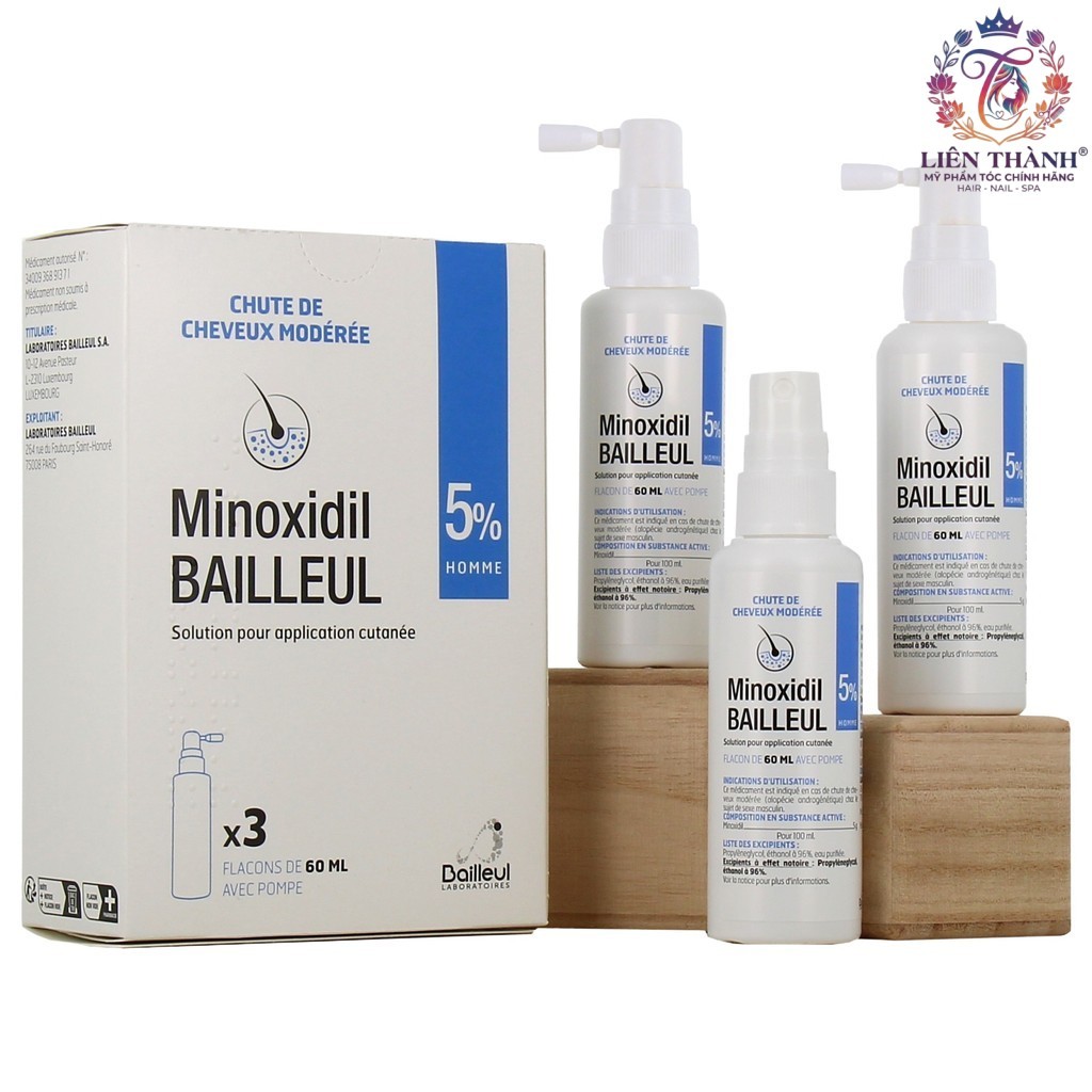Xịt Mọc Tóc 5% Minoxidil Bailleul Ngăn Tóc Rụng, Kích Thích Mọc Tóc - Chính Hãng Pháp