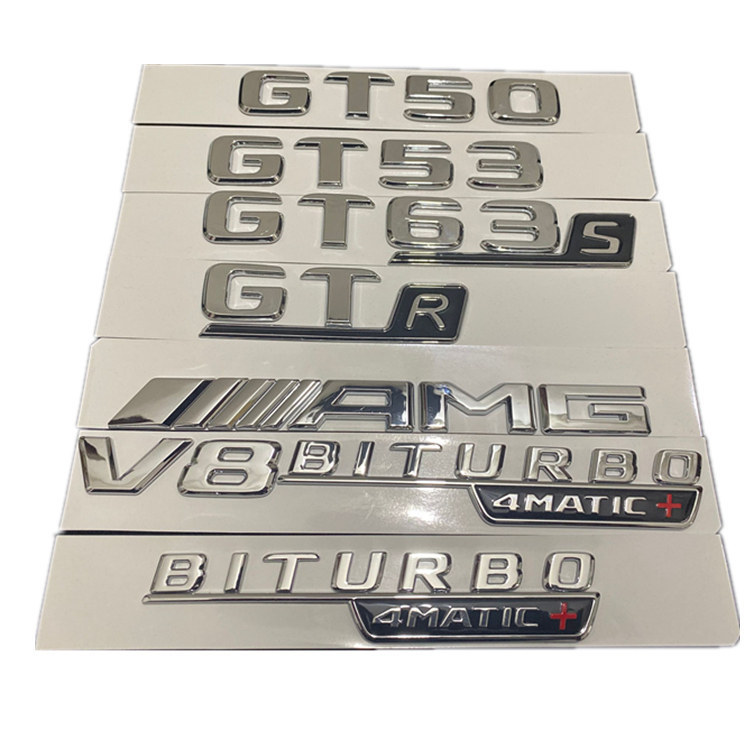 Mercedes-Benz GT50 GT53 GT63S GTS GTR AMG Logo xe 4MATIC + Chữ Mark Đuôi Mark Mark Phía Sau