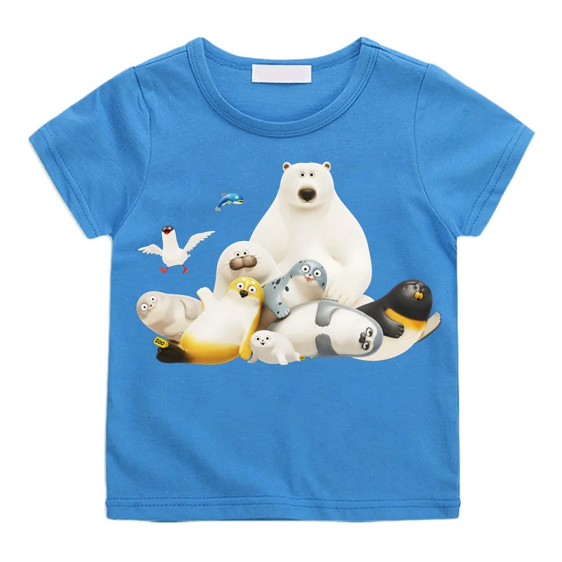 SEALOOK SHOP Áo Thun Họa Tiết Hoạt Hình Dễ Thương Cotton 1 Trẻ Em Cổ Tròn Kawaii Dành Cho Trẻ Em